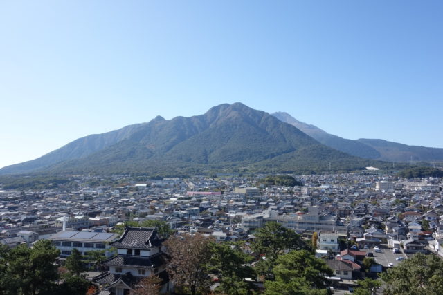 島原城からの普賢岳