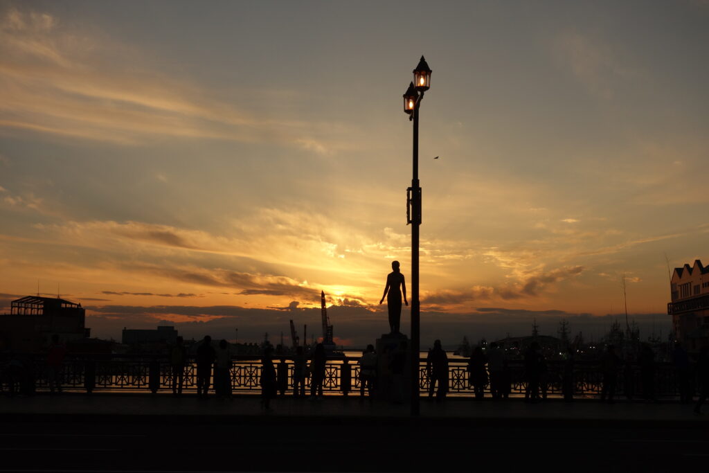 幣舞橋からの夕日